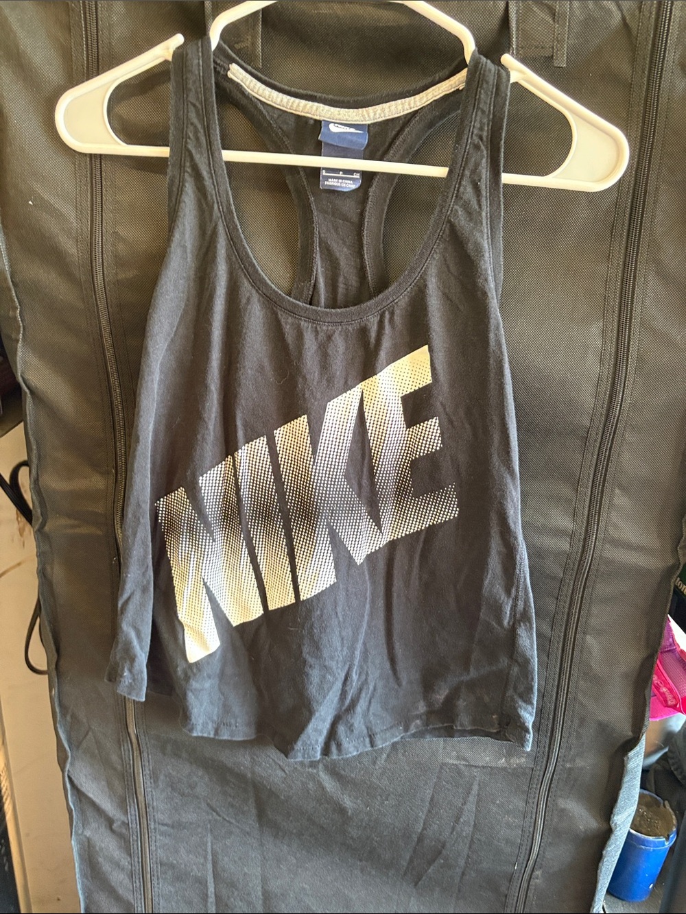 Nike Black Racerback Tank with Gradient NIKE Logo
